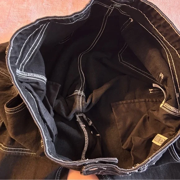 Wild Fable super high rise baggy jean black wide leg cargo jeans size 18 - Picture 4 of 10
